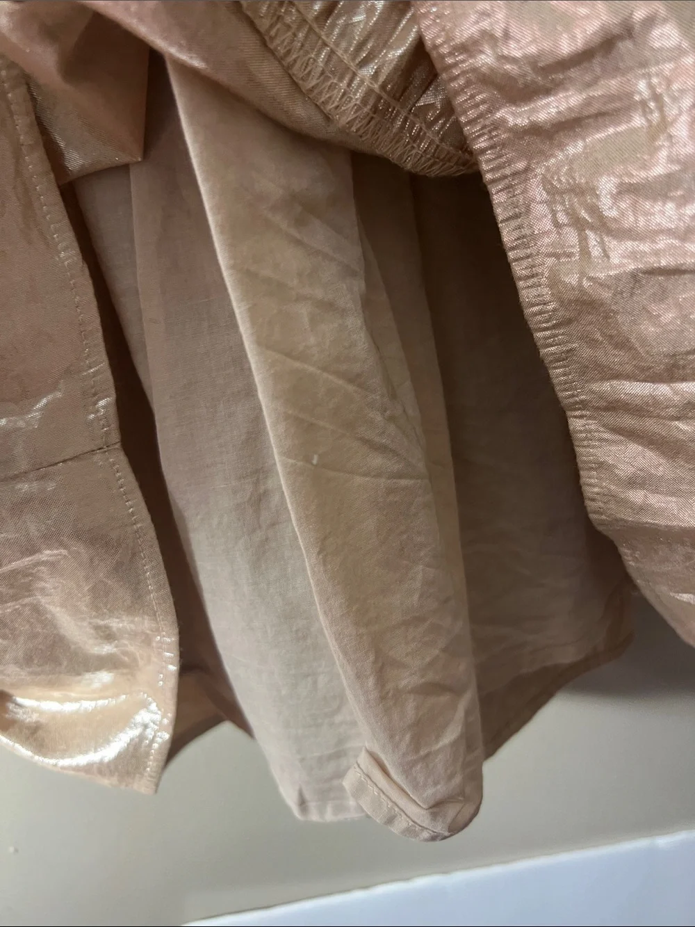 GAP Girls Shiny Rose Gold Metallic Tiered Dress